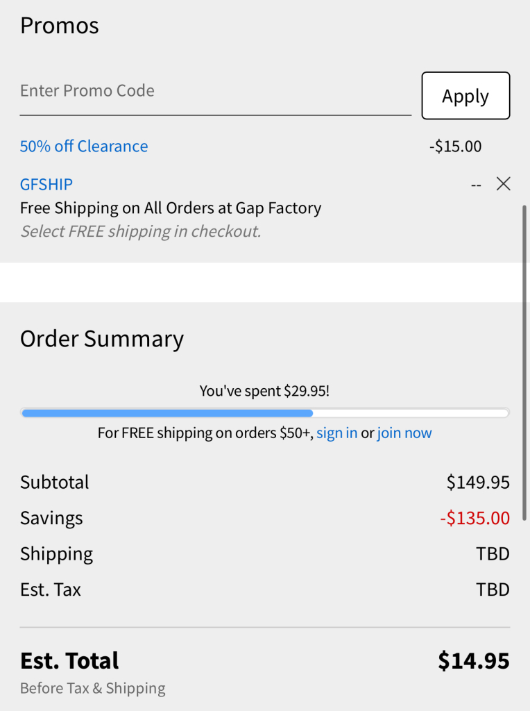 Huge Gap Sale! 40-70% Off Plus Free Shipping!