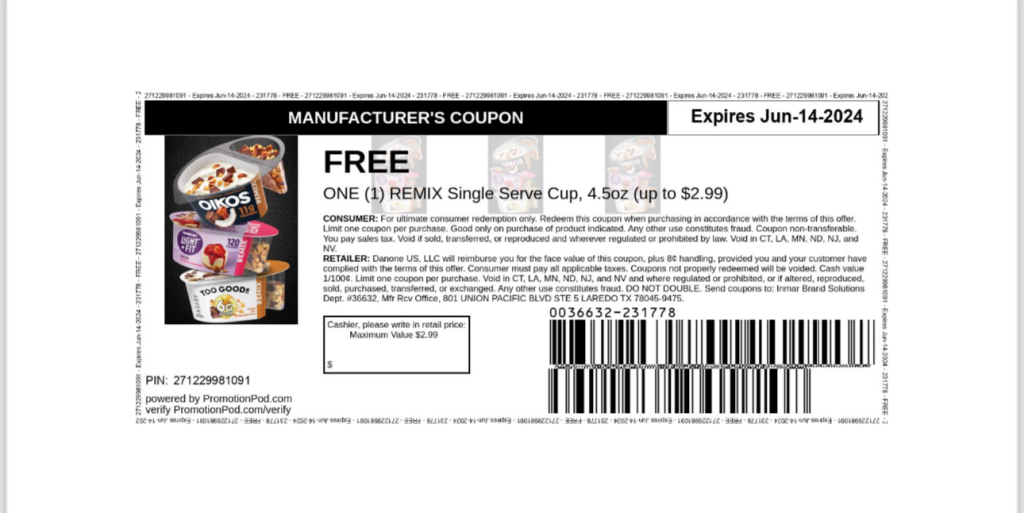 Free Too Good, Okios Or Light &Amp; Fit Remix Yogurt Coupon!