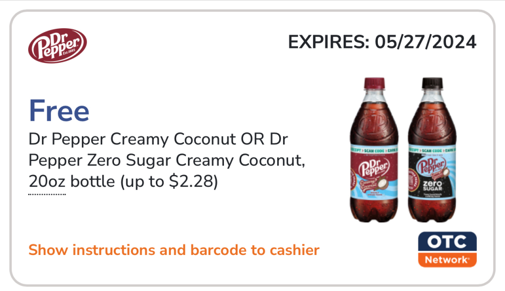 &Lt;S&Gt;Free Dr Pepper Creamy Coconut&Lt;/S&Gt; Expired