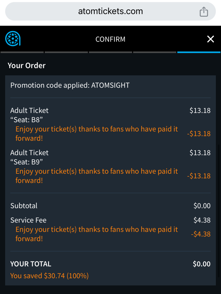 Two Free Movie Tickets To See Sight At Atom Theaters