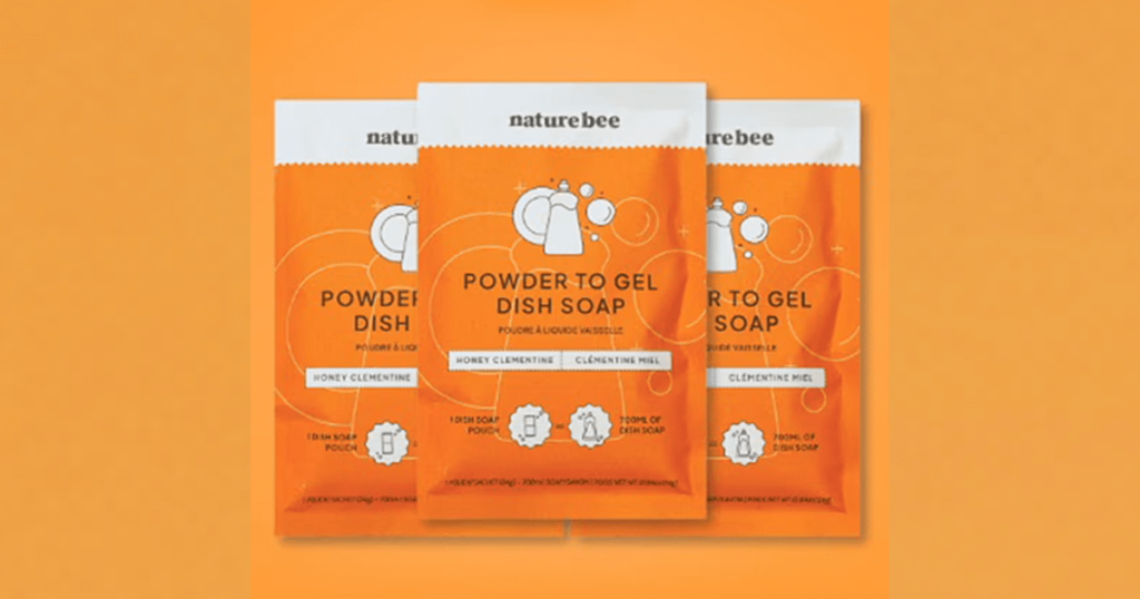 Free Sample Of Nature Bee’s Powder-To-Gel Kitchen Dish Soap!