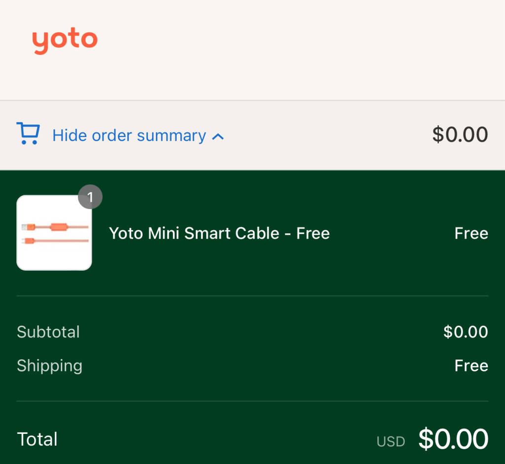 Free Yoto Mini Smart Cable + Free Shipping