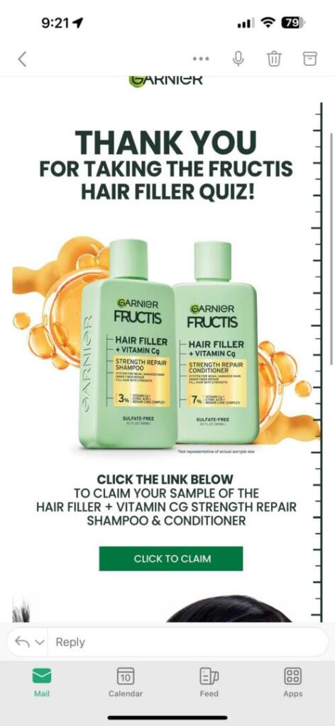 Free Garnier Fructis Shampoo And Conditioner Sample (Direct Link)