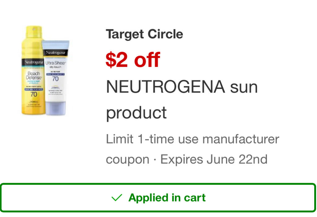 Free 1Oz Neutrogena Beach Defense Spf 70 Sunscreen Lotion For Target Circle Members