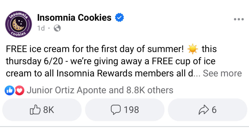 Free Cookies In Ice Cream At Insomnia Cookies – Today Only!