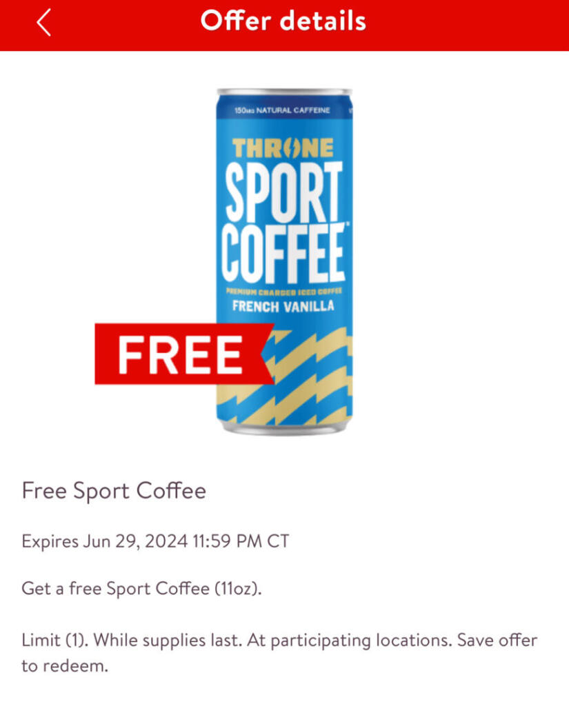 Get A Free Sport Coffee Drink At Casey’s General Store!