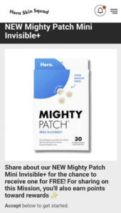 Free Hero Cosmetics Mighty Patch Mini Invisible+ Daytime Acne Patches