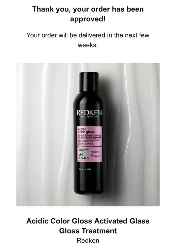 Free Redken Acidic Color Gloss Activated Glass Gloss Treatment Sample