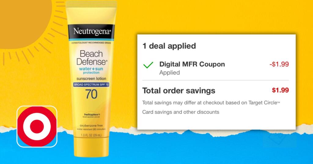 Free 1Oz Neutrogena Beach Defense Spf 70 Sunscreen Lotion For Target Circle Members