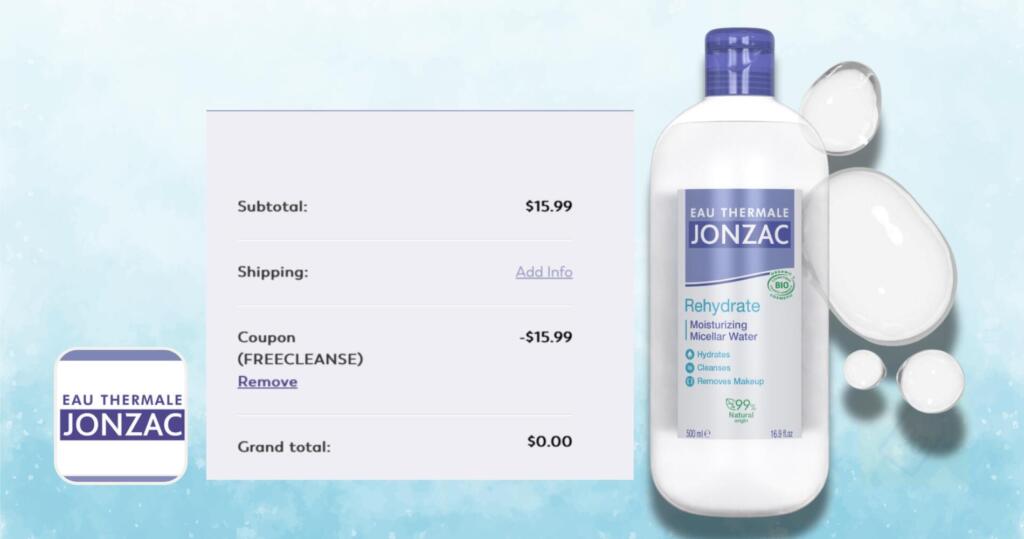 Free Eau Thermale Jonzac Cleanser Or Micellar Water!