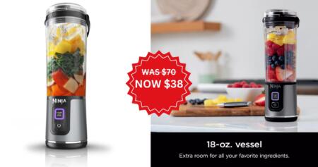 Hop On Over To Kohl’s To Grab The Ninja Blast Portable Blender For Only $38.24 (Regularly $60) With The Promo Code Gosave And An Additional 15% Off Code When You Text Utake15 To 56457.