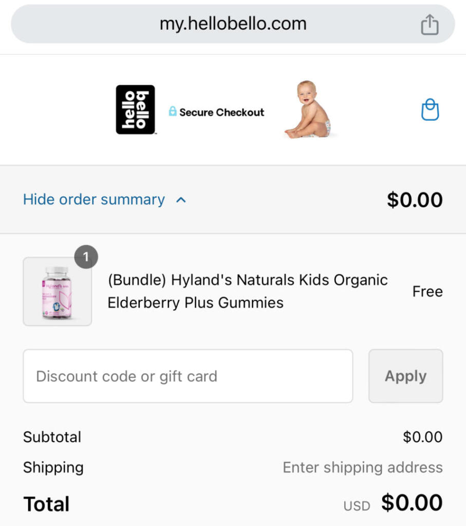 Free Hyland’s Naturals Kids Organic Elderberry Plus Gummies