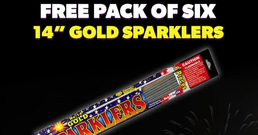 Free 14” Gold Sparklers At Phantom Fireworks