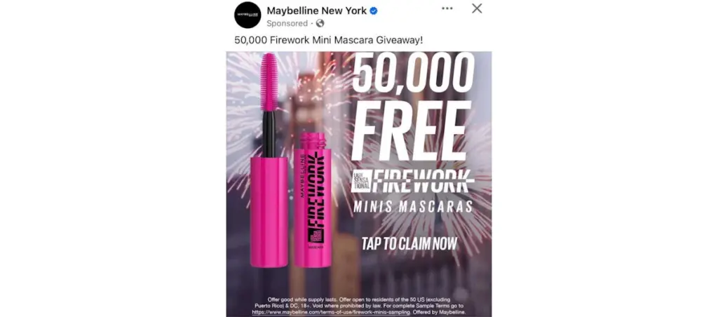 Score A Free Maybelline Lash Sensational Firework Mascara!