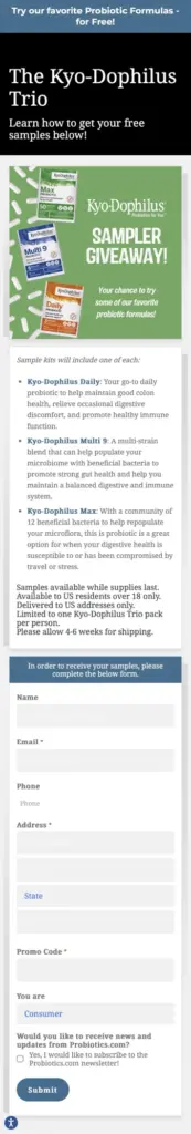 Free Kyo-Dophilus Probiotic Trio Pack + Free Shipping