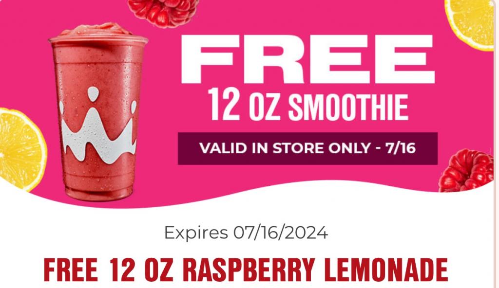 Free 12Oz Smoothie At Smoothie King (Today Only)