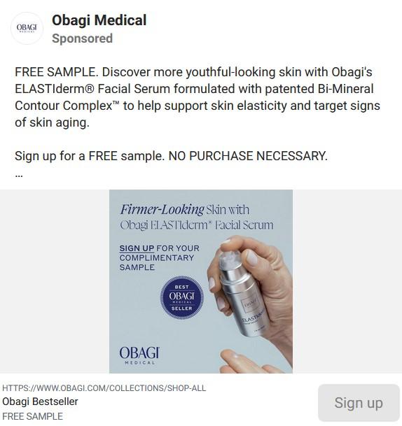 Free Obagi Medical Elastiderm Facial Serum Samples