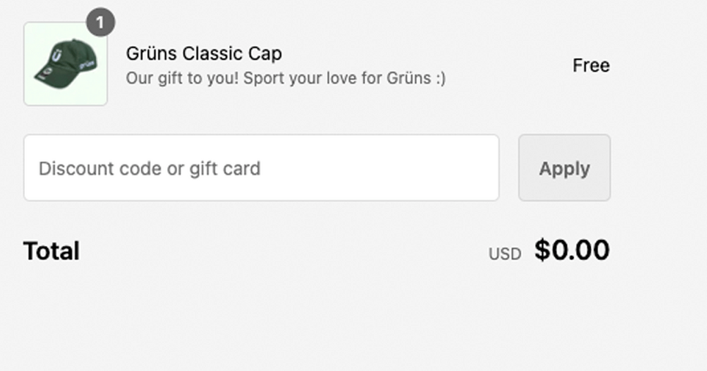 Sign Up For A Free Grüns Classic Cap!