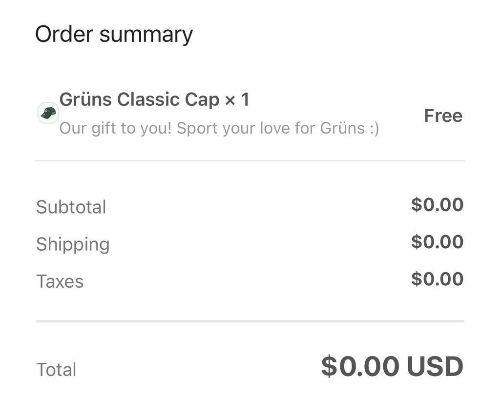 Sign Up For A Free Grüns Classic Cap!