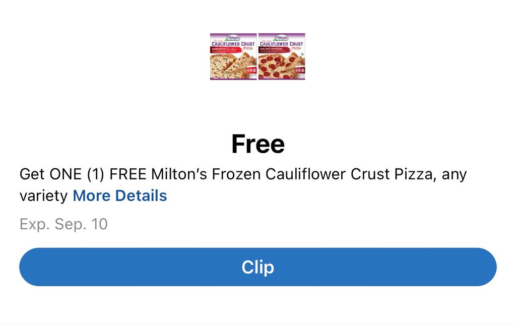 Score A Free Milton’s Pizza At Kroger With Digital Coupon!