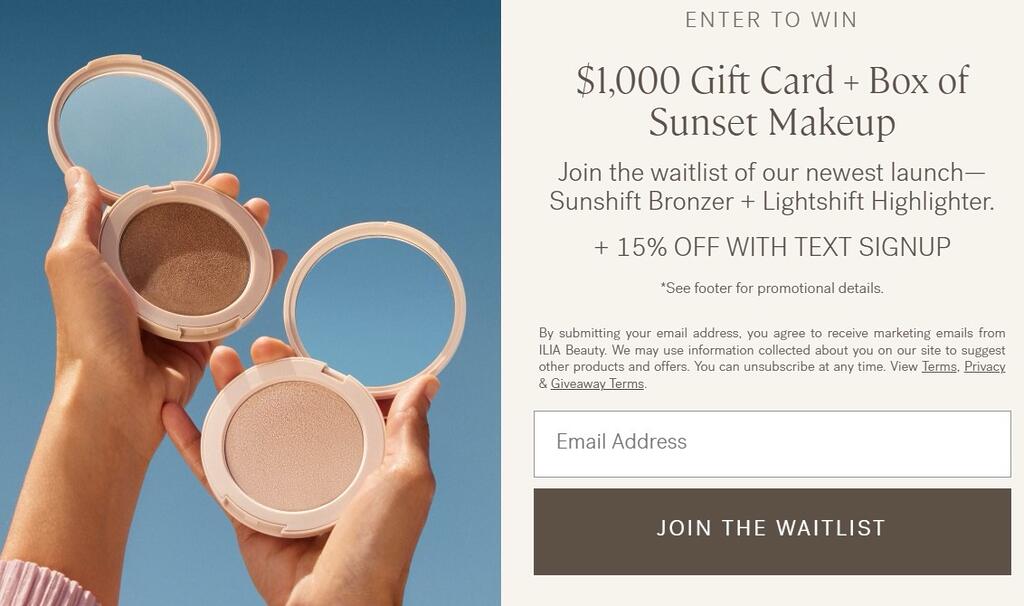 Win Boxes Of Sunset Makeup And $1,000 Gift Cards In The Ilia Sunkissed Makeup Sweepstakes!