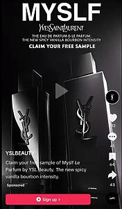 Get Free Sample Of Ysl Myslf Fragrance!