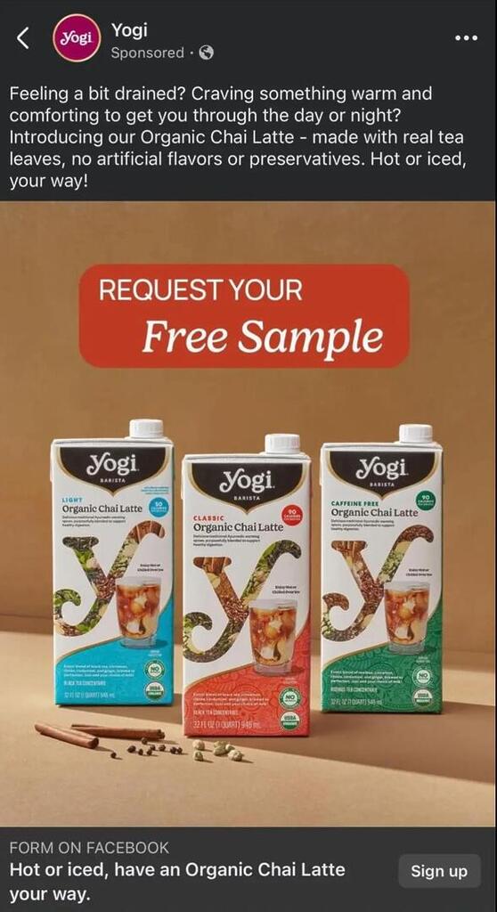 Get Free Yogi Tea Organic Chai Latte Samples!