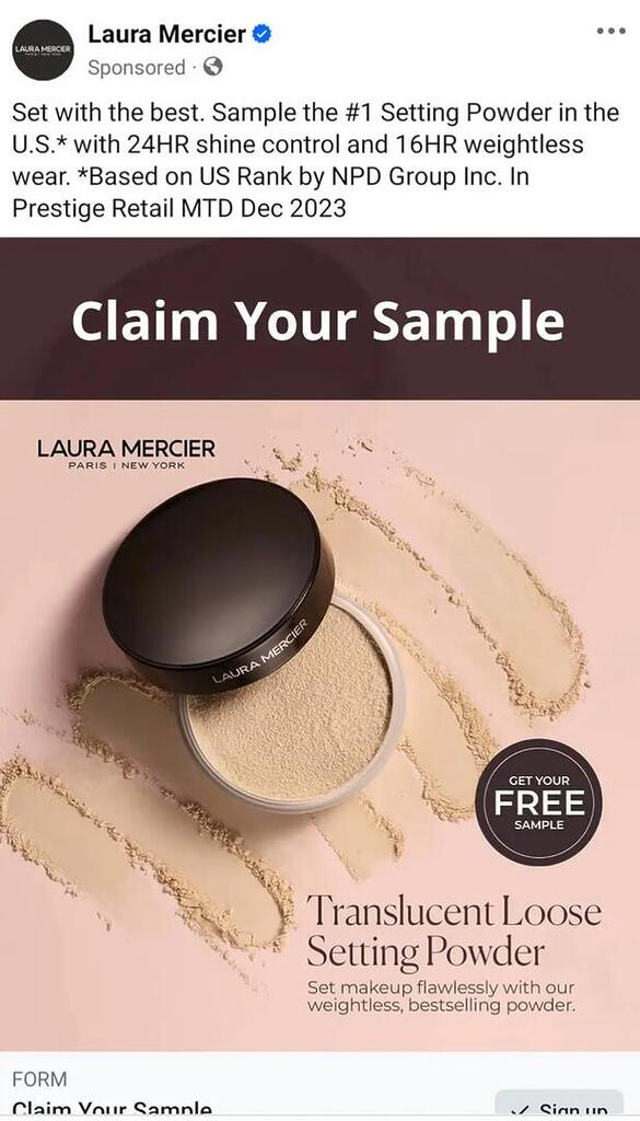 Free Laura Mercier Translucent Loose Setting Powder Samples!