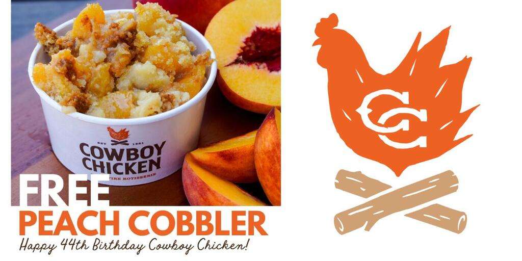 Free Peach Cobbler At Cowboy Chicken - Today Only!