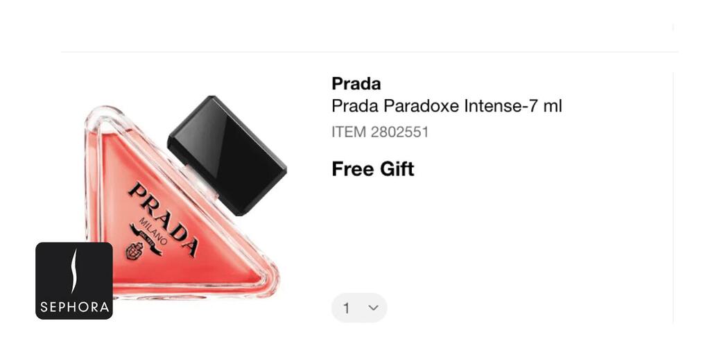 Free Prada Mini Paradoxe Intense Eau De Parfum With $40 Purchase At Sephora