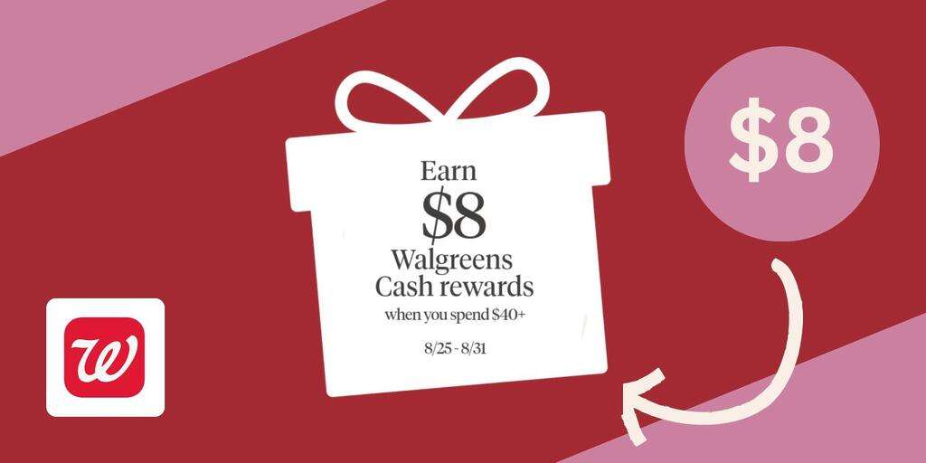 Earn $8 Walgreens Cash Rewards With $40+ Purchase (Ends 8/31)