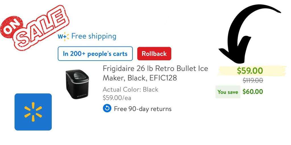 Frigidaire 26 Lb Retro Bullet Ice Maker Only $59 (Reg. $119)