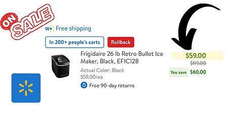 Frigidaire 26 Lb Retro Bullet Ice Maker Only $59 (Reg. $119)