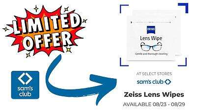 Get Free Zeiss Lens Wipes At Sam’s Club