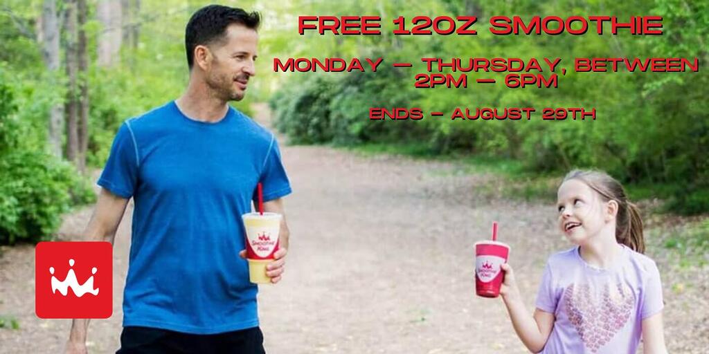 Kids Sip Free At Smoothie King Through August 29Th!