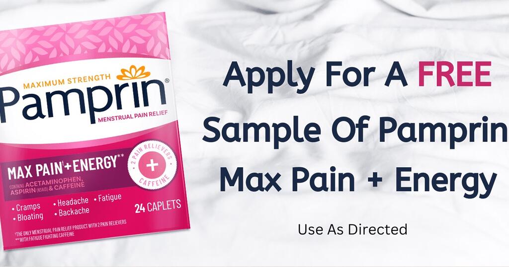 Try Pamprin Max Pain + Energy For Free!