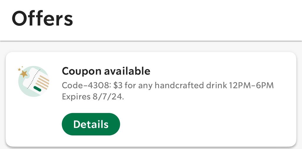 Starbucks $3 Handcrafted Drinks - Today 8/6