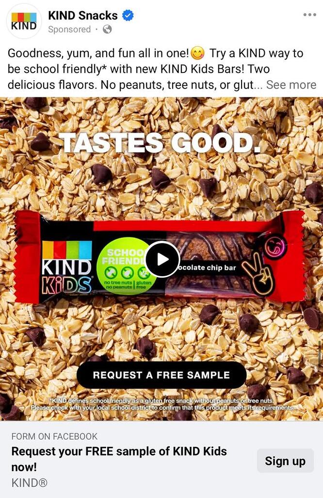 Free Kind Kids Bar Samples W/Free Shipping!