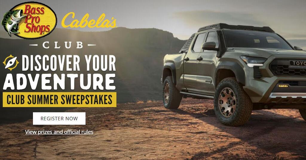 Enter The Bass Pro Shops &Amp; Cabela’s Discover Your Adventure Club Summer Sweepstakes