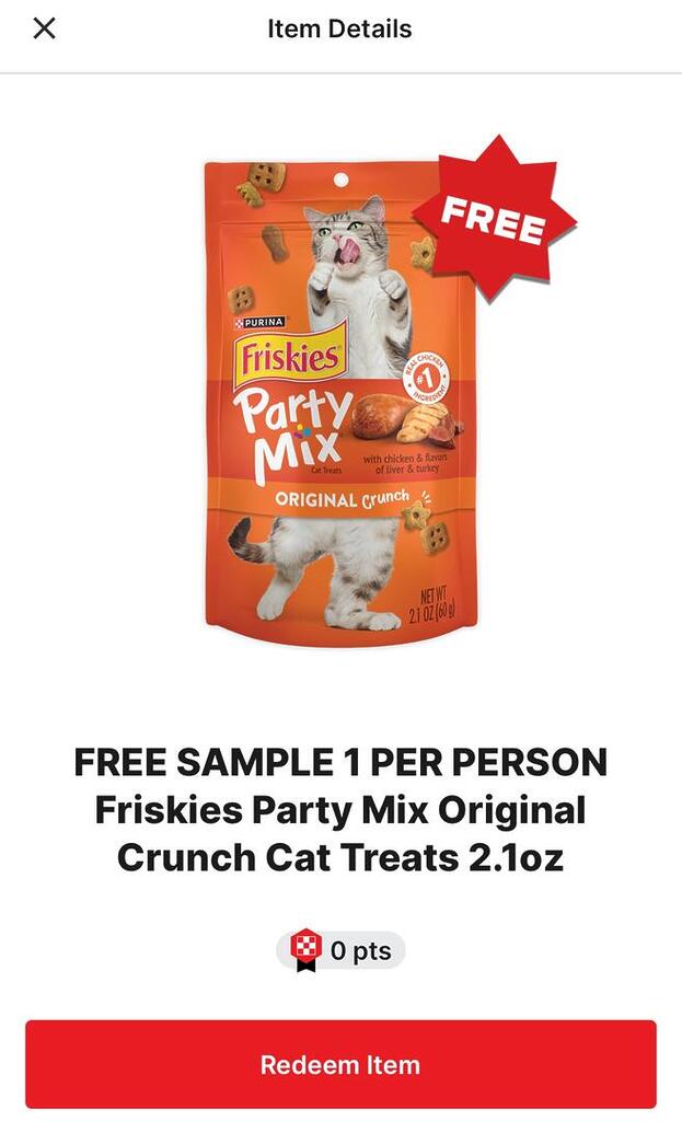 Free Sample Of Friskies Party Mix Original Crunch Cat Treats!