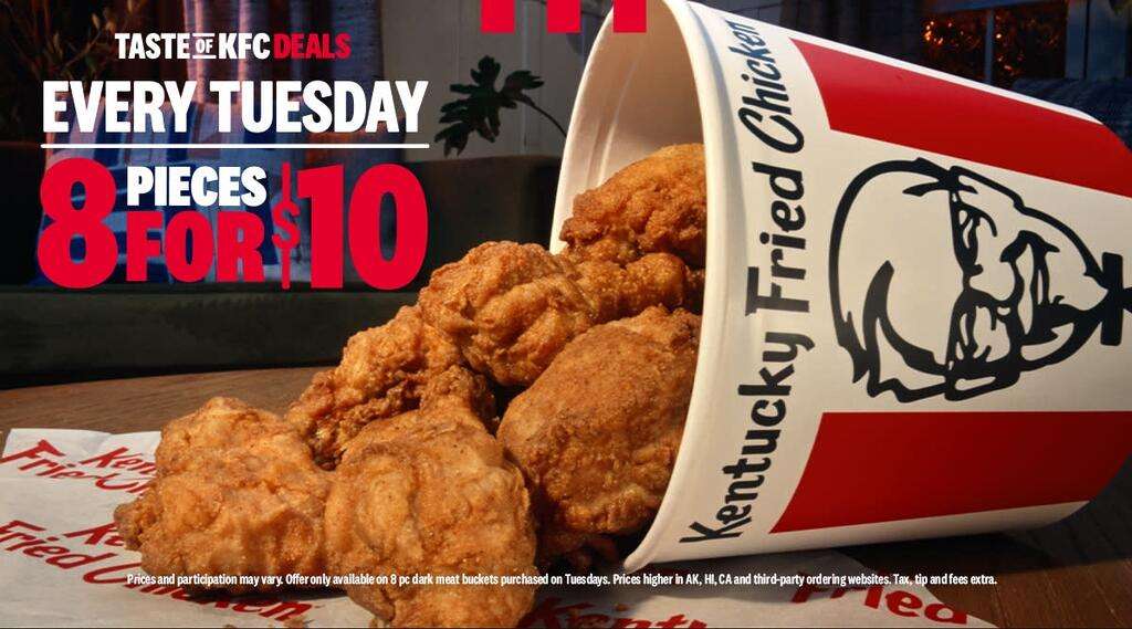 8-Piece Fried Chicken Bucket For Only $10 At Kfc (Tuesdays Only!)