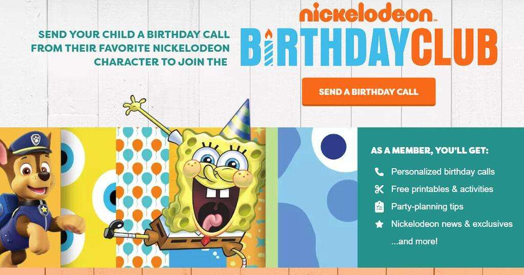 Free Personalized Birthday Call From A Nickelodeon Character!