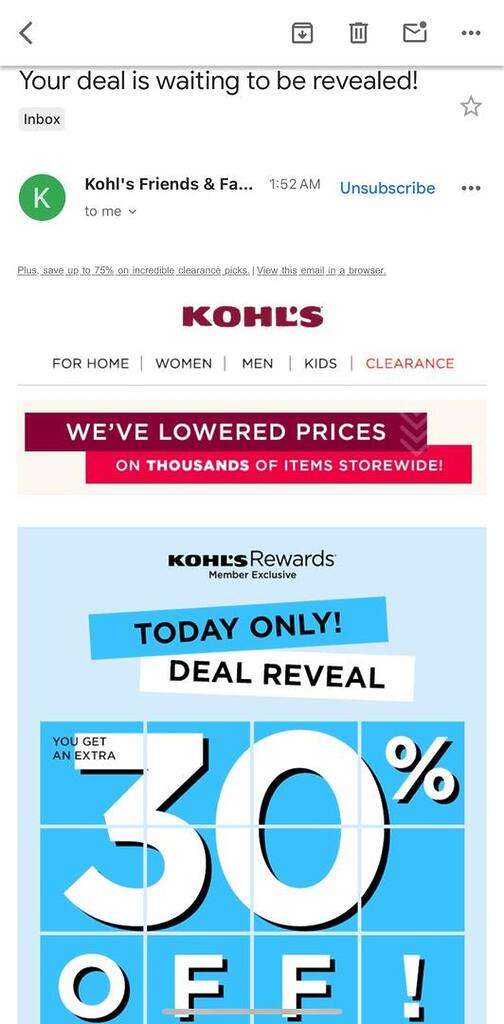 Kohl’s: Check Your Emails For Up To 40% Off Coupon – Today Only!