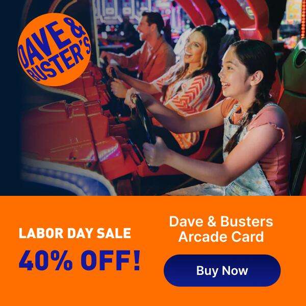 Get A $20 Dave &Amp; Buster’s Arcade Card For Just $12 (Labor Day Sale)