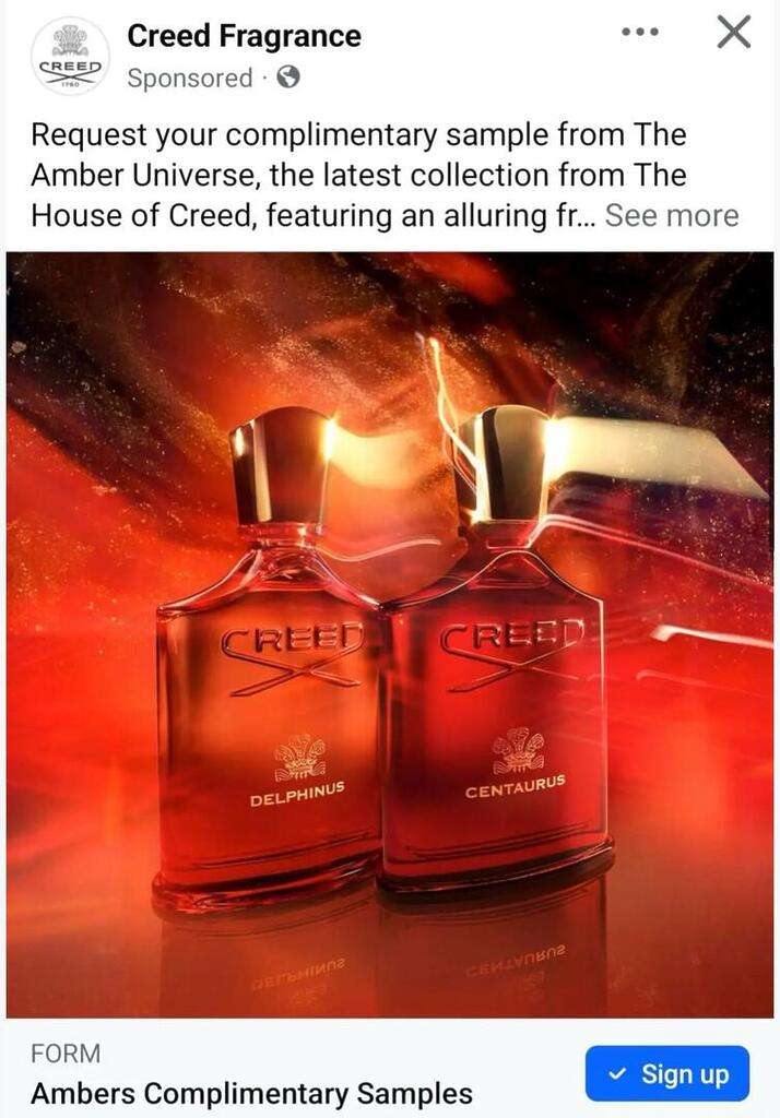 Free Sample Of The Ambers Universe From Creed Perfumes