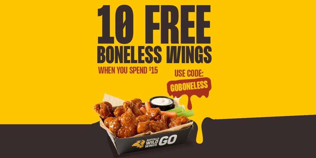 Get 10 Free Boneless Wings With Buffalo Wild Wings Go – Limited Time Offer!