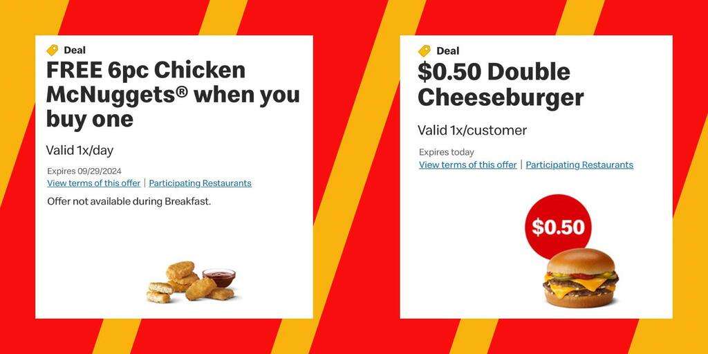 Get A 50-Cent Double Cheeseburger And Free 6-Piece Nuggets At Mcdonald’s!