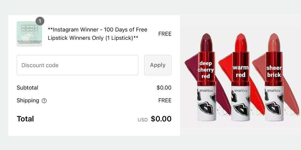 Free Lipstick To The First 100 People In The Rehobe’s 100 Days Of Lipstick Giveaway