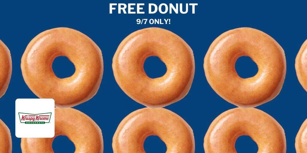 Free Original Glazed Donut At Krispy Kreme On September 7Th!