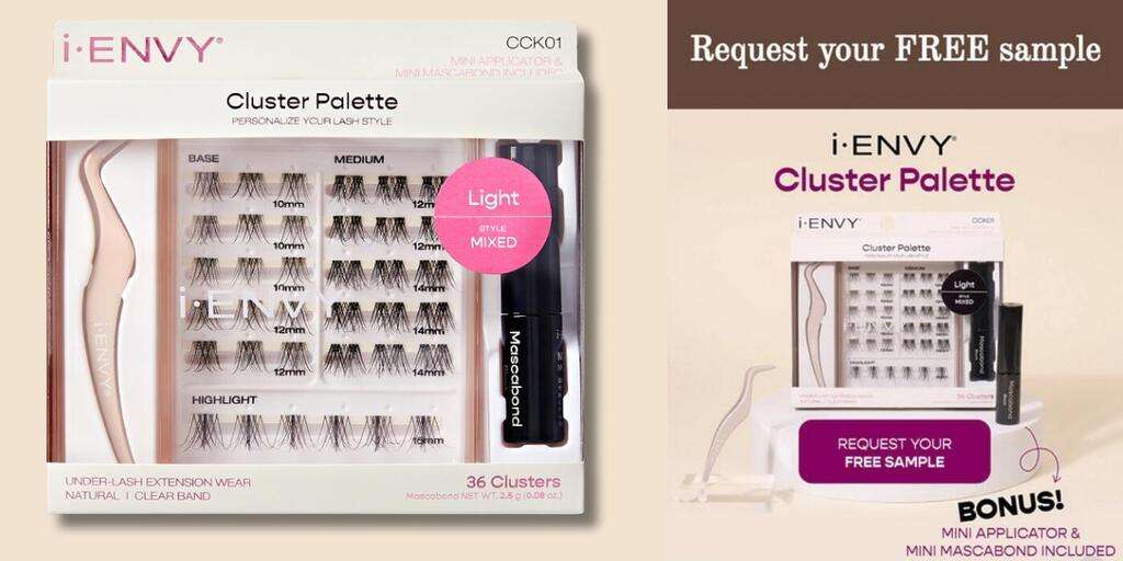 Free I-Envy Lashes Cluster Palette Sample!